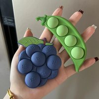 1pc Cute Creative Grape Pea Fridge Magnet Acrylic Suction Refrigerator Stickers 3D Cute Fruit Particles Sticker Home Decoration