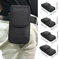 Universal Mobile Phone Nylon Pouch Cell Phone Belt Clip Carrying Holster Case Waist Packs Black Outdoor Sports Climbing Belt Bag