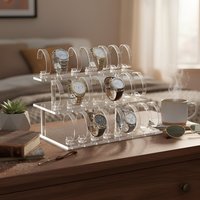 24-Slot Clear Acrylic Watch Display Stand - 3-Tier Transparent Organizer for Watch Collection & Retail Showcase