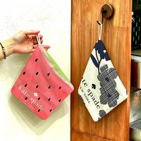 K-Kate Classic S-Spade Flower Reusable Hanging Kitchen Towel, Polyester Cotton Soft Fabric for Office Home Daily Life