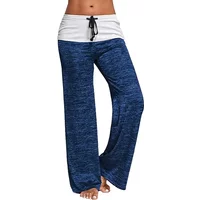 Plus Size 1XL-8XL Women Fashion Loose Stretch Printing Drawstring Lounge Pants Ladies Casual Pajama Long Wide Leg Pants