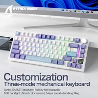 Attack Shark X820 Ultra Mechanical Keyboard,Gasket Structure,Full Key Hot Swap,RGB Backlight,Smart Color Screen & PBT Keycaps