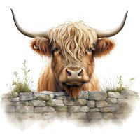 Highland Cow Full 11CT 3 Strands DIY Counted Embroidery Needlepoint Starter Kits Cross Stitch Embroidery Kits 15.75x15.75inch