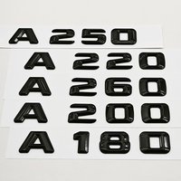 3D ABS Black Car Letters Logo A180 A220 A260 Badge Rear Trunk Emblem Decals For Mercedes Benz A Series A180 A200 A250 A260 W177