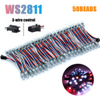 5 V/12 V WS2811 50 Perlen 6 m Vollfarb-RGB-IC-Pixel, digital adressierbares Traumfarben-LED-Pixel-Modul, IP68 wasserdichtes Licht