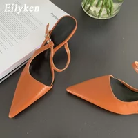 Eilyken Sexy Buckle Strap Mules Women Slipper Fashion Pointed Toe Thin High Heels Shoes Elegant Party Prom Ladies Pumps