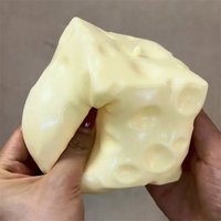 Hot Jumbo Cheese Cube Stress Ball Big Cheese Shapeable Squeeze Ball Non-Bounce Fidget Toy ASMR Sensory Anti-Stress Festival Gift