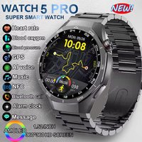 MA27 New Watch 5 Pro Smart Watch 1.53 Inch AMOLED Display Screen GPS Sports Tracker Smartwatch Men Women IP68 Waterproof Watches