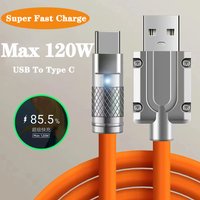 120W USB Type C Data Cable 180 Degree Rotation Super Fast Charging Cable For Xiaomi Samsung Huawei Mobile Phone Charge Data Cord