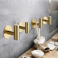 Stainless Steel Without Drilling Gold Wall Hanging Hook for Easy Installation Bathroom Kitchen Towel Rack Wall Decoration