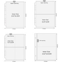Inner Page Card Binder A5 Photocard Binder Sheets Transparent PP Acid Free Photo Album Refill Pages Multiple Pockets Sleeve