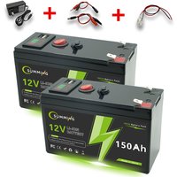 Upgrade 12V 150Ah LiFePO4 Battery🥚,Built-in 150A BMS🍳,5000+Cycles,Perfect for Fish Finder,RV/Camper,Solar️,Marine,Overland/Van