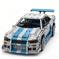 Moc Sy002 1:8 Scale Skyline GT-R R34 Supercar Racing Sports Model Building Blocks Children's Toys Christmas Gift Technic Blocks