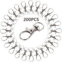 25/50/100/200Pcs Swivel Lobster Clasp Stainless Steel Key Ring Clasp Portable Dring Snap Buckle Jewelry DIY Crafts Lanyard Chain