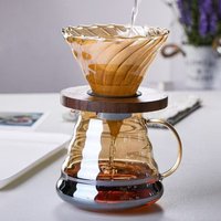 500ml Durable Glass Brewed Coffee Pot Brown Filtering Cup Glass Percolator Funnel Drip Pot Coffee Filter Home Coffee Supplies
