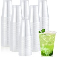 Transparent Cup Birthday Party Kitchen Tableware Plastic Dessert Glass Disposable Cold Coffee Cups 50/100 Pieces Camping Mug Bar