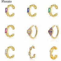 Prevent Allergies 925 Silver 1pc Minimalist Ladies Zirconia Ear Clips No piercings can be worn Fashion Jewelry Birthday Gifts