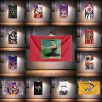 Rock Music Flag for Kanye West Fans Banner HD Print Brass Grommet Garage Bedroom Living Room Dorm Wall Decor Tapestry