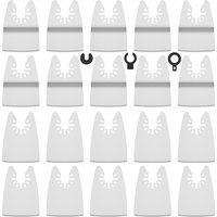 Grattoir à outil oscillant en acier inoxydable, lame de grattoir multi-outils Flexible, lame de grattoir oscillante rigide avec adaptateurs, 20 pièces