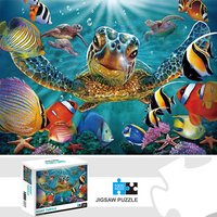 1000 Pieces Ocean Giant Turtle Jigsaw Puzzle Home Decor Adults Puzzle Games Family Fun Floor Puzzles Educational Toys for Kids