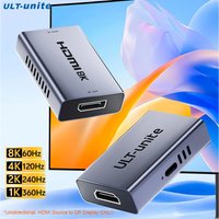 Active HDMI to DP Converter 8K 60Hz, 4K 144Hz 1080P 360Hz, USB-C Powered, G-Sync VRR, for PS5 Xbox PC Monitor HDMI to DP Adapter
