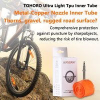 Ultralight Portable Gravel Bike Inner Tube 26''27.5''29'' 1.9-2.5 Mountain Bicycle 700C Metal Valve Available in 45/60/80mm Size