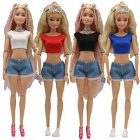 11.5" Doll Jeans Pants Shorts Doll Clothes 28-30cm Doll Trousers Casual Wears 1/6 Dolls T-shirt Skirt Party Dresses Accessories