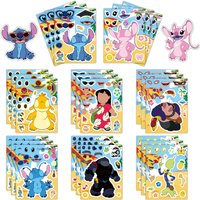 8/16Sheets New Stitch Disney Lilo & Stitch Make a Face Puzzle Stickers Parent-Child Interactive Jigsaw Puzzle Game Party Gifts