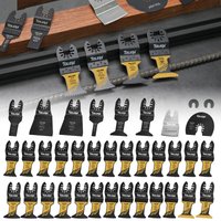 TOLESA 36PCS Arc Edge Oscillating Saw Blades Set Japanese Tooth Oscillating Multitool Blades Titanium Coated for Wood, Metal Cut