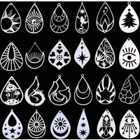 3Pcs Waterdrop Charm DIY Craft Vintage Tassels Earrings Star/Sun/Fox/Eye/Frog/Flower Jewelry Making Stainless Steel Pendant Bulk