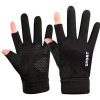 AliExpress NONE Winter Warm Cycling Suede Gloves for Men Hiking Soft Fishing Gloves Food Delivery Windproof Anti-Slip Fleece Faux Suede Gloves