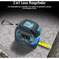 3-in-1 Laser Rangefinder Tape Measure with LCD Display Backlight Rangefinder Building Measurement Device
