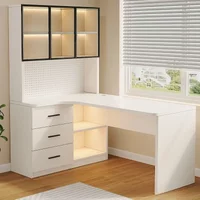 Corner desk Hole board Household desk Bookshelf Study integrated simple light luxury study table complete set