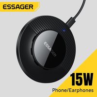 Essager 15W Wireless Charger For iPhone 17 16 15 14 13 12 Airpods Wireless Charging Dock For Samsung Xiaomi Huawei Phone Charger