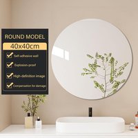 20-40CM Round Mirror Sticker Self-adhesive Bathroom Decorative Acrylic Mirror Mural Decals Bedroom Living Room Art Home Decor