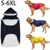 Large Pet Dog Face Raincoat Waterproof Polyester Safety Reflective Stripe Rain Jacket for Golden Retriever Labrador Husky S-6XL