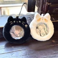 Cute Plush Ita Bag Transparent Display Badge Holder Keychain Pendant Kpop Photocard Case Card Holder Student Gift