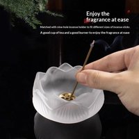 Creative Crystal Glass Lotus Incense Holder Home Decor Indoor Fragrance Stick Burner Smudging Ceremony Tea Ceremony Zen Ornament