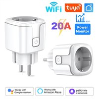 Tuya Smart Socket EU 20A AC100-240V WiFi Smart Plug with Power Monitoring Outlet Alexa Google Home Voice Control Smart Life APP
