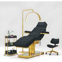 Luxury Professional Salon Furniture Height Adjustable Spa Cosmetic Curved Eyelash Beauty Facial Lash Electric Massage Table ALL