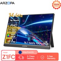 ARZOPA 16,1 Zoll tragbarer Monitor, 144 Hz, 100 % sRGB, 1080P FHD, IPS-Bildschirm, externer zweiter Bildschirm für Laptop/PC/PS5/Mac/Xbox Z1FC