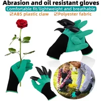 1Pair Protective Gloves for Digging and Stabbing Gardening Gloves with Claws Suitable for Gardening Vegetable Planting Flowering