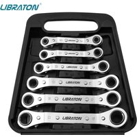 Libraton – jeu de clés décalées métriques, 6 pièces, boîte à cliquet, 6-19mm, avec boîte de rangement, cadeau de noël pour homme