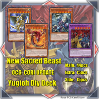 70PCS Sacred Beast CORI Phantasmal Sacred Beasts of Chaos Yugioh Card Game Deck Easy Play Not Original Master Duel DIY Deck