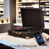 Maio S100 Riemengetriebenes Vintage-Grammophon, Schallplattenspieler, High-Fidelity-Stereo, Eingebauter Lautsprecher, 3 Geschwindigkeiten