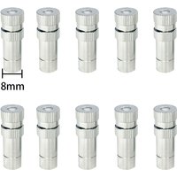 10Pc 8mm Low Pressure High Quality Atomizing Misitng Nozzle Orific0.1-0.6mm Orifice Stainless Steel Fog Misting Sprinkler