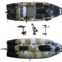 8ft Modular Single Seat Fin Pedal Drive Kayak Propeller Kajak Sit on Top Fishing Solo Canoe Two Section Boat