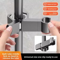 Shower Bracket Adjustable Chrome Shower Rail Holder Universal Shower Head Holder Hand for Home Bathroom Accessories