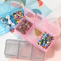 3 Compartment Clear Plastic Jewelry Storage Box, 2Pcs Durable Beading & Craft Organizer, Small Parts Container for Jewelry Lover