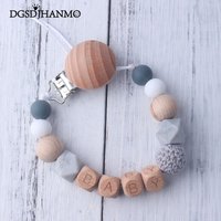 Baby Pacifier Clip Holder Free personalized name Food Silicone Teething With Newborn Gift Anti-drop Chain